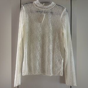 Anthropologie Cream Lace Blouse